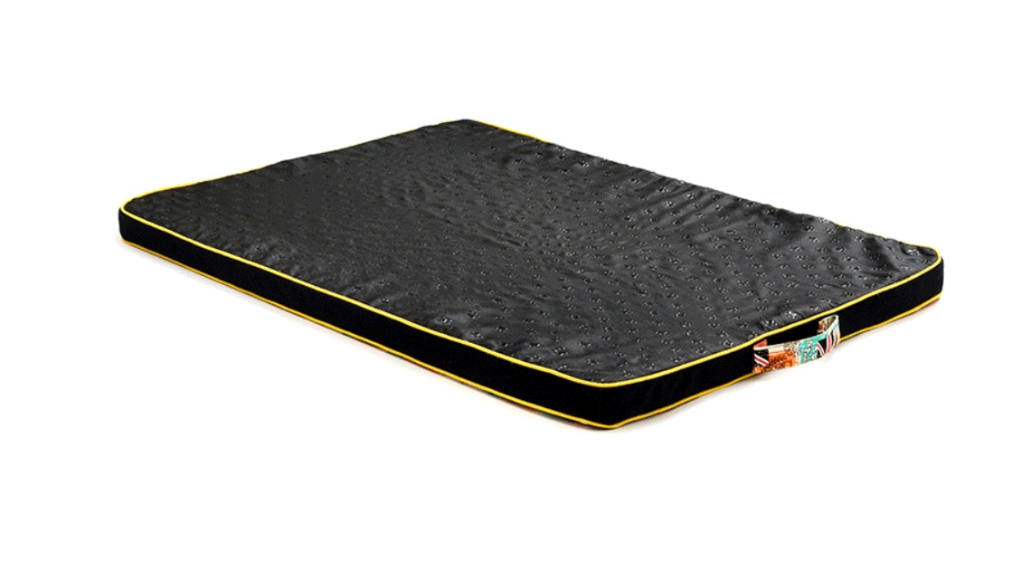 Thickened Pet Printing Canvas Dog Mats Dog Bed Mats Dog Bed Mattresses - Black & Elva