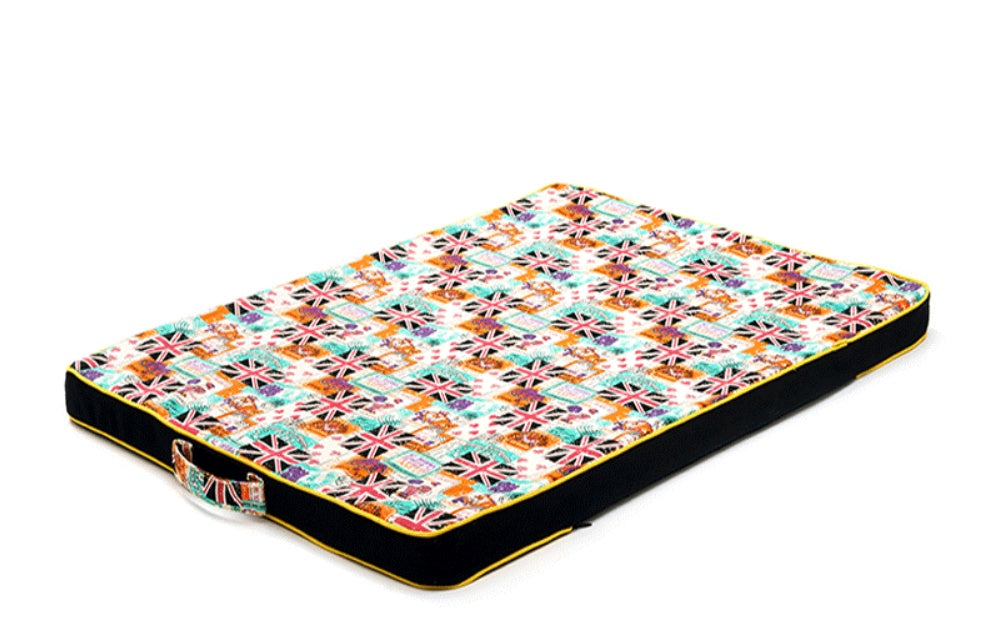 Thickened Pet Printing Canvas Dog Mats Dog Bed Mats Dog Bed Mattresses - Black & Elva
