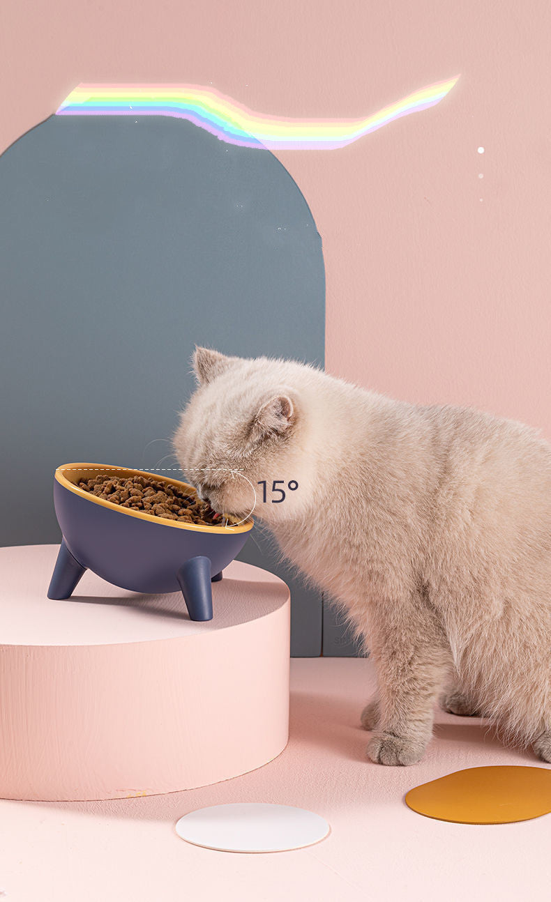 Cat Dog Bowl With Stand Pet Feeding Food Bowls Dogs Bunny Rabbit Nordic Color Feeder Product Supplies Pet Accessories - Black & Elva