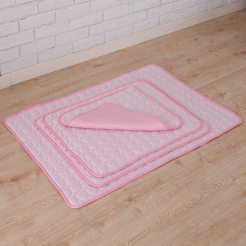 Pet Summer Portable Ice Silk Cooling Pad - Black & Elva