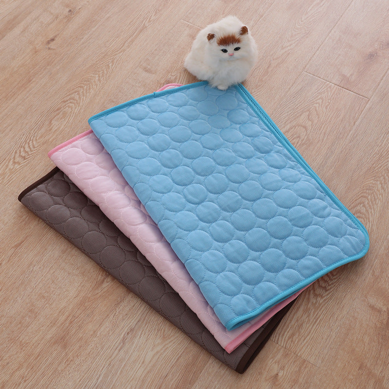 Pet Summer Portable Ice Silk Cooling Pad - Black & Elva