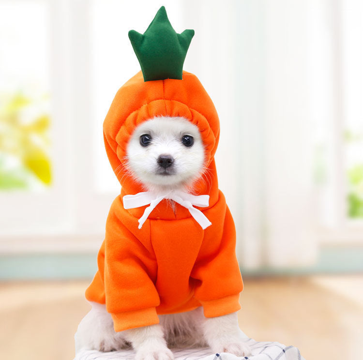 Warm Fleece Hoodie for Small Dogs – Cute Fruit Design for Puppies & Cats - Black & Elva
