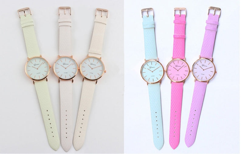 Simple Scale Temperature-sensitive Color-changing Watch - Black & Elva