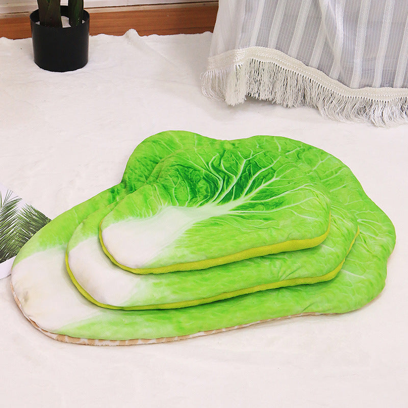 3D Simulation Pet Blanket – Soft Thickened Warm Mat Bed with Pizza, Avocado & Omelette Toast Designs - Black & Elva
