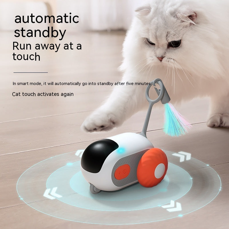Remote Control Cat Toy – Smart USB Interactive Car for Chasing Fun - Black & Elva