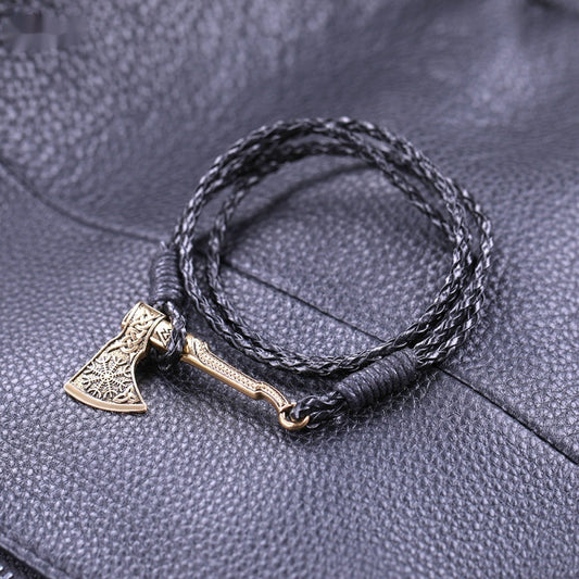 Men's Cowhide Woven Multi-layer Bracelet - Black & Elva