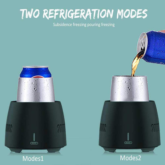 Portable Fast Cooling Cup Electronic Refrigeration Cooler for Beer Wine Beverage Mini Electric Drink Cooler Cup Instant Cooling - Black & Elva