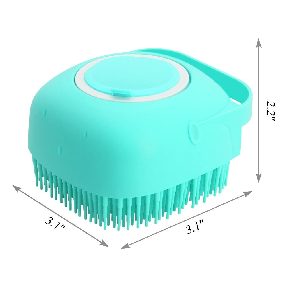Pet Bath Brush – Soft Silicone Grooming & Massage Comb for Dogs & Cats - Black & Elva