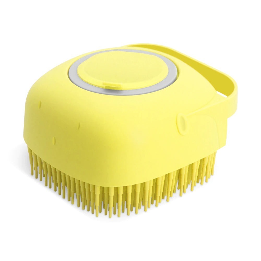 Pet Bath Brush – Soft Silicone Grooming & Massage Comb for Dogs & Cats - Black & Elva