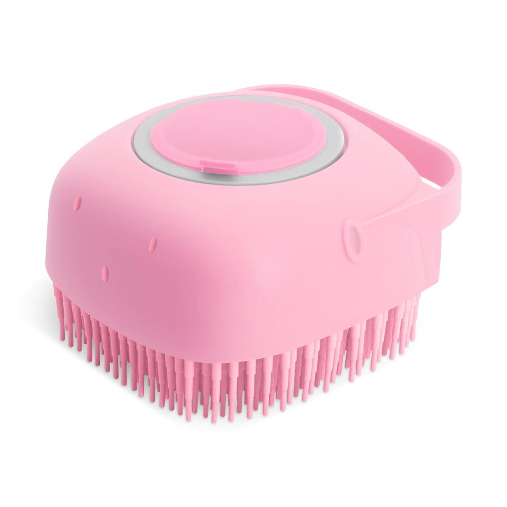 Pet Bath Brush – Soft Silicone Grooming & Massage Comb for Dogs & Cats - Black & Elva