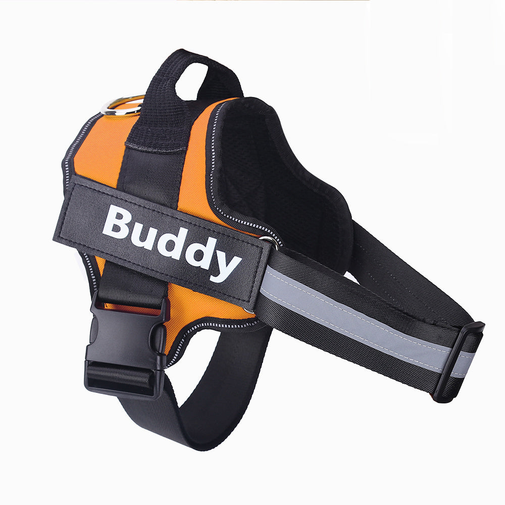 Custom No Pull Dog Harness – Safe, Comfy & Reflective Fit - Black & Elva
