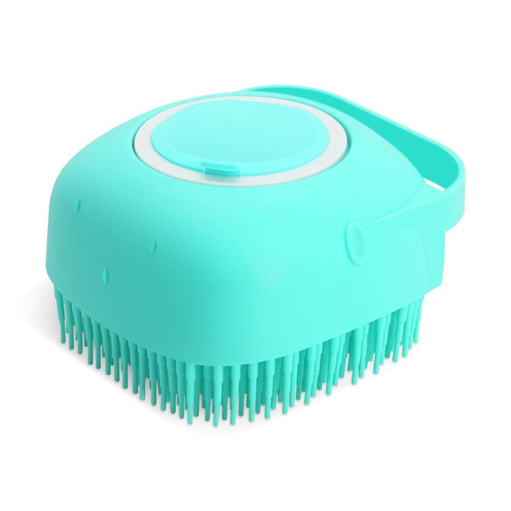 Pet Bath Brush – Soft Silicone Grooming & Massage Comb for Dogs & Cats - Black & Elva