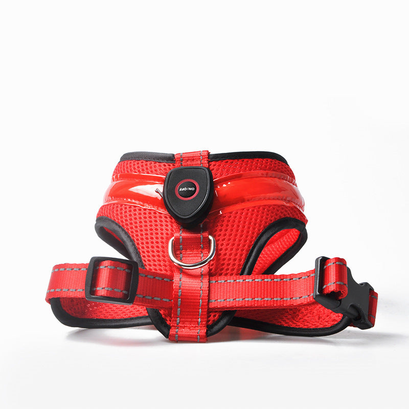 LED Reflective Dog Harness – USB Rechargeable Safety Vest for Small to Large Dogs - Black & Elva