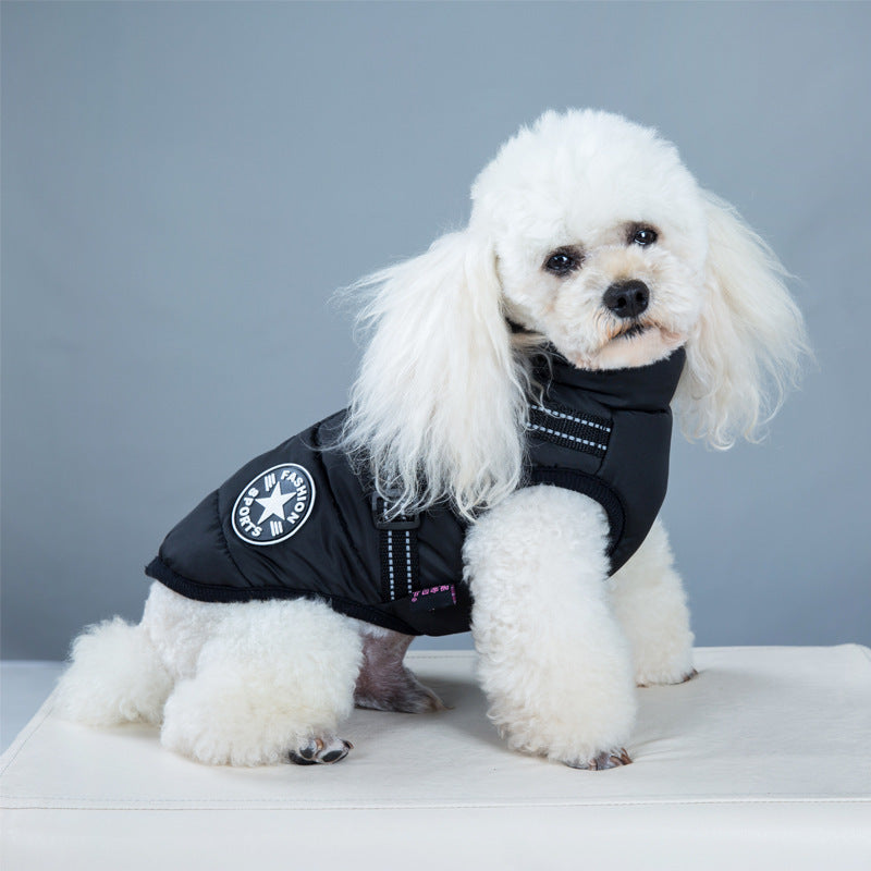 Waterproof Winter Dog Coat with Harness – Warm Jacket for Small & Large Dogs - Black & Elva