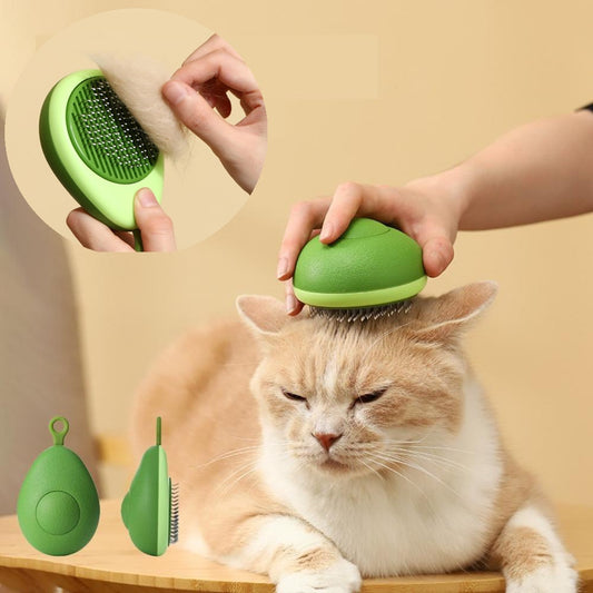 Self-Cleaning Cat Grooming Comb – One-Click Hair Remover - Black & Elva