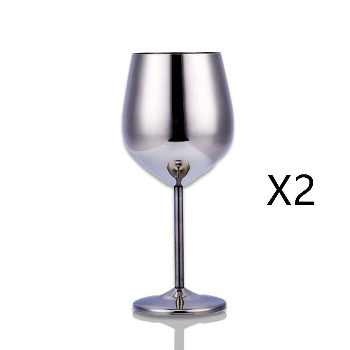 Stainless steel wine glass - Black & Elva
