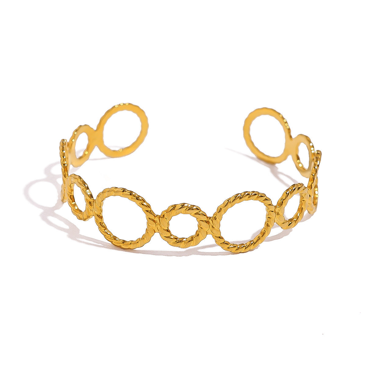 European And American New Thread Ring Stitching Open-ended Bracelet - Black & Elva