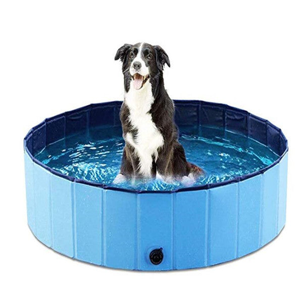 Pet Pool Dog Swimming Pool Foldable Large Dog Bath Supplies - Black & Elva
