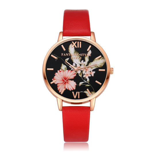 Lvpai Marke Frauen Armband Uhr Mode Rose Gold Blumen Leder Einfache Frauen Kleid Uhren Luxus Business Geschenk Uhr Uhr - Black & Elva
