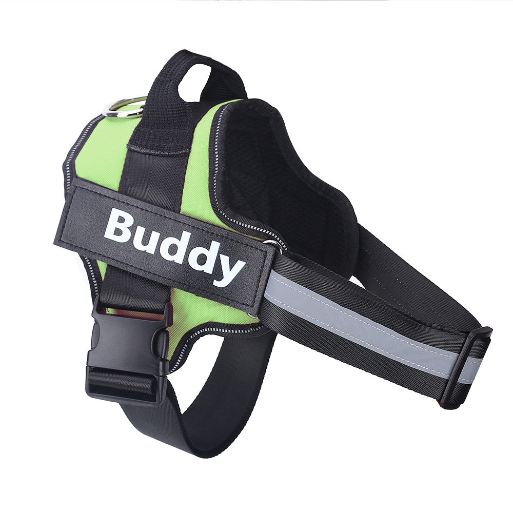 Custom No Pull Dog Harness – Safe, Comfy & Reflective Fit - Black & Elva