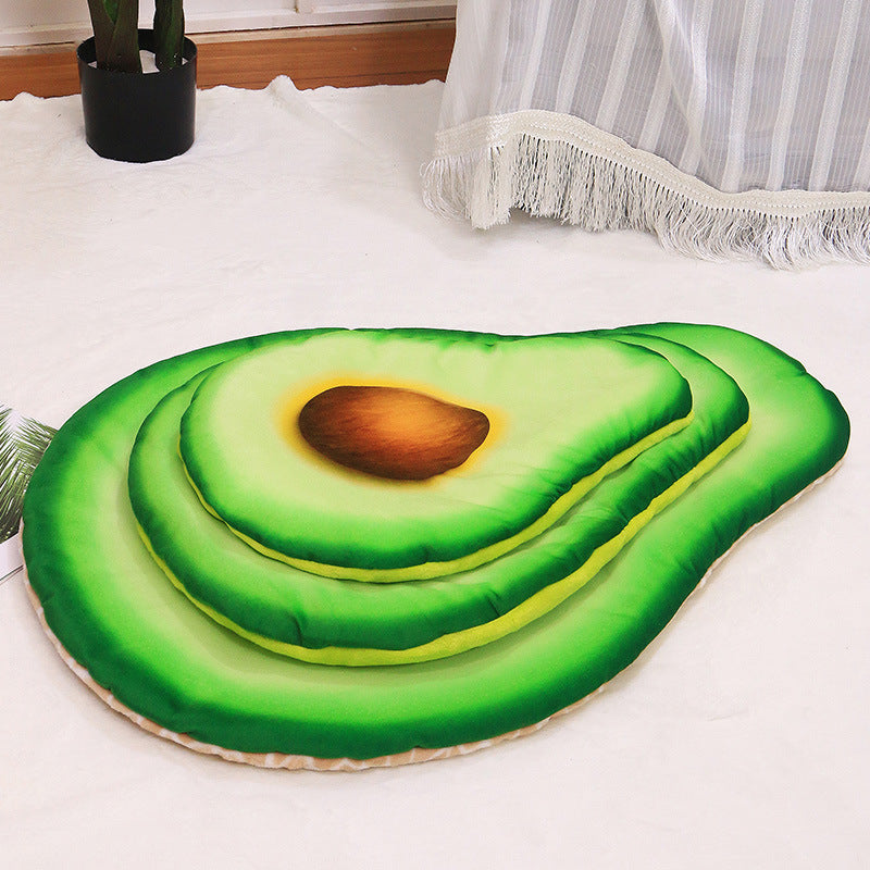 3D Simulation Pet Blanket – Soft Thickened Warm Mat Bed with Pizza, Avocado & Omelette Toast Designs - Black & Elva