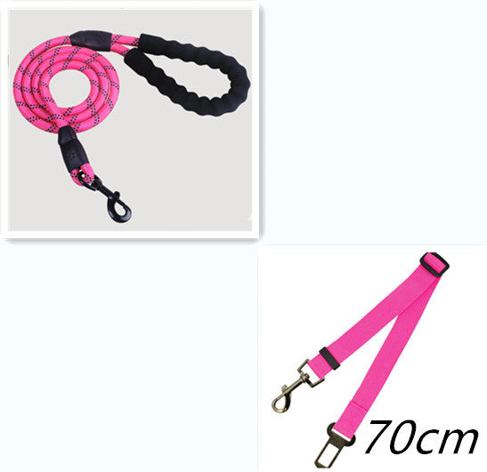 Reflective Nylon Dog Leash – Durable Rope for Walking & Training - Black & Elva