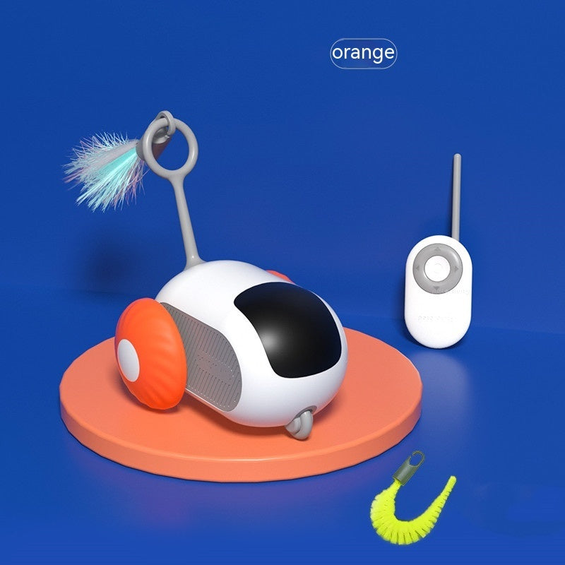 Remote Control Cat Toy – Smart USB Interactive Car for Chasing Fun - Black & Elva