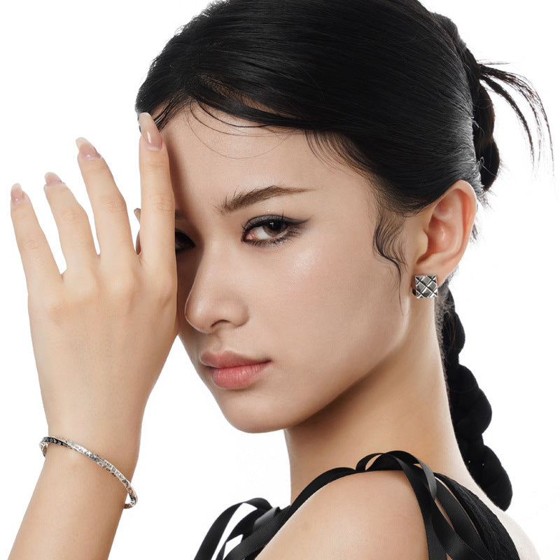 S925 Sterling Silver Mobius Bracelet For Women - Black & Elva