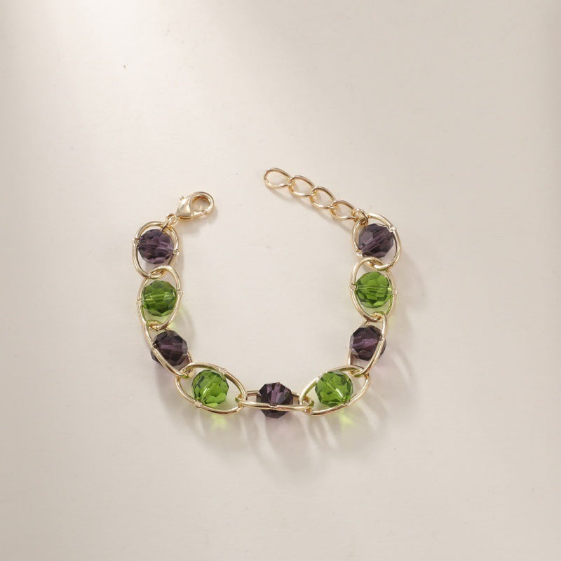 Fashionable All-match Natural Crystal Bracelet - Black & Elva