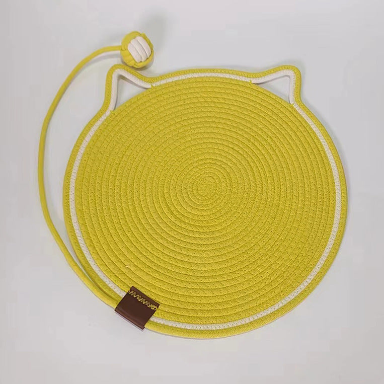 Braided Cotton Rope Cat Claw Mat Self Hi Ball One Piece Sleeping Mat Washable Anti Sticky Scratching Artifact Cat Scratching Mat Pet Products - Black & Elva
