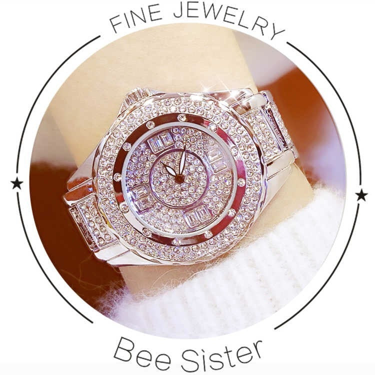 Detailed Ladies Casual Fashion Quartz Watch High-End Atmosphere Watch - Black & Elva