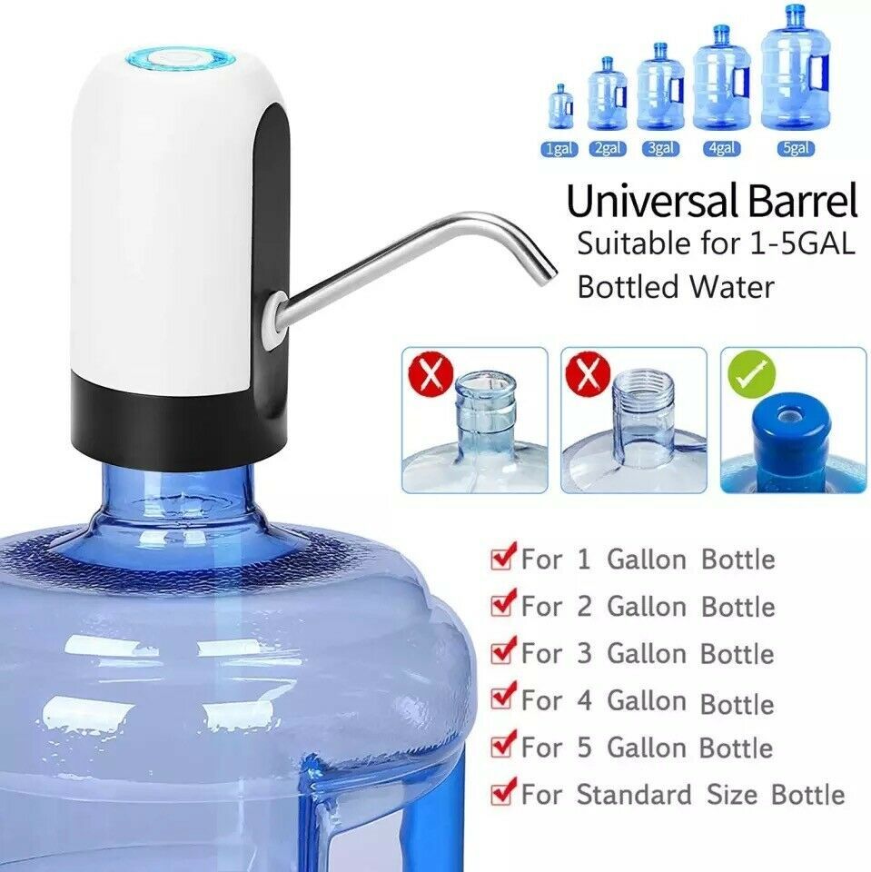 Water Bottle Electric Automatic Universal Dispenser 5 Gallon USB USB Water Dispenser Automatic Drinking Water Bottle - Black & Elva