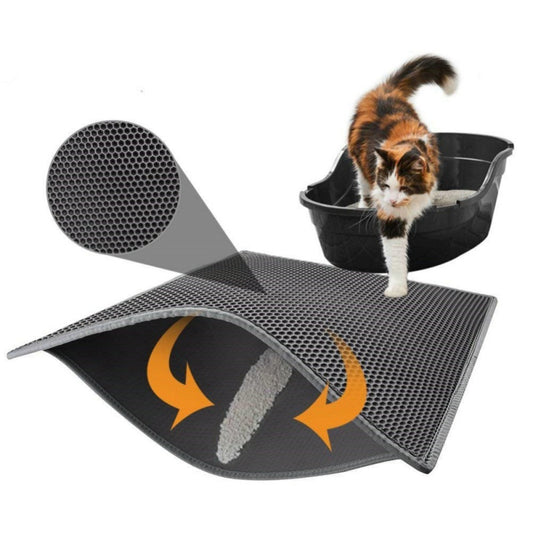Cat Litter Pad Honeycomb Cat Pad Waterproof Urine Proof Pad Pet Supplies - Black & Elva