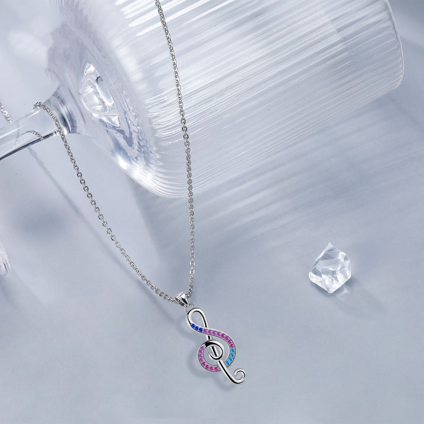 Fashion Baita Infinite Notes Couple Necklace - Black & Elva