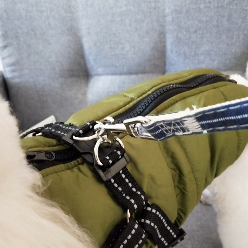 Waterproof Winter Dog Coat with Harness – Warm Jacket for Small & Large Dogs - Black & Elva