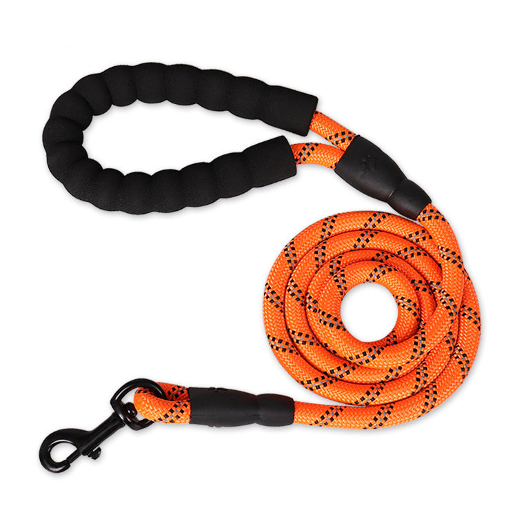 Reflective Nylon Dog Leash – Durable Rope for Walking & Training - Black & Elva