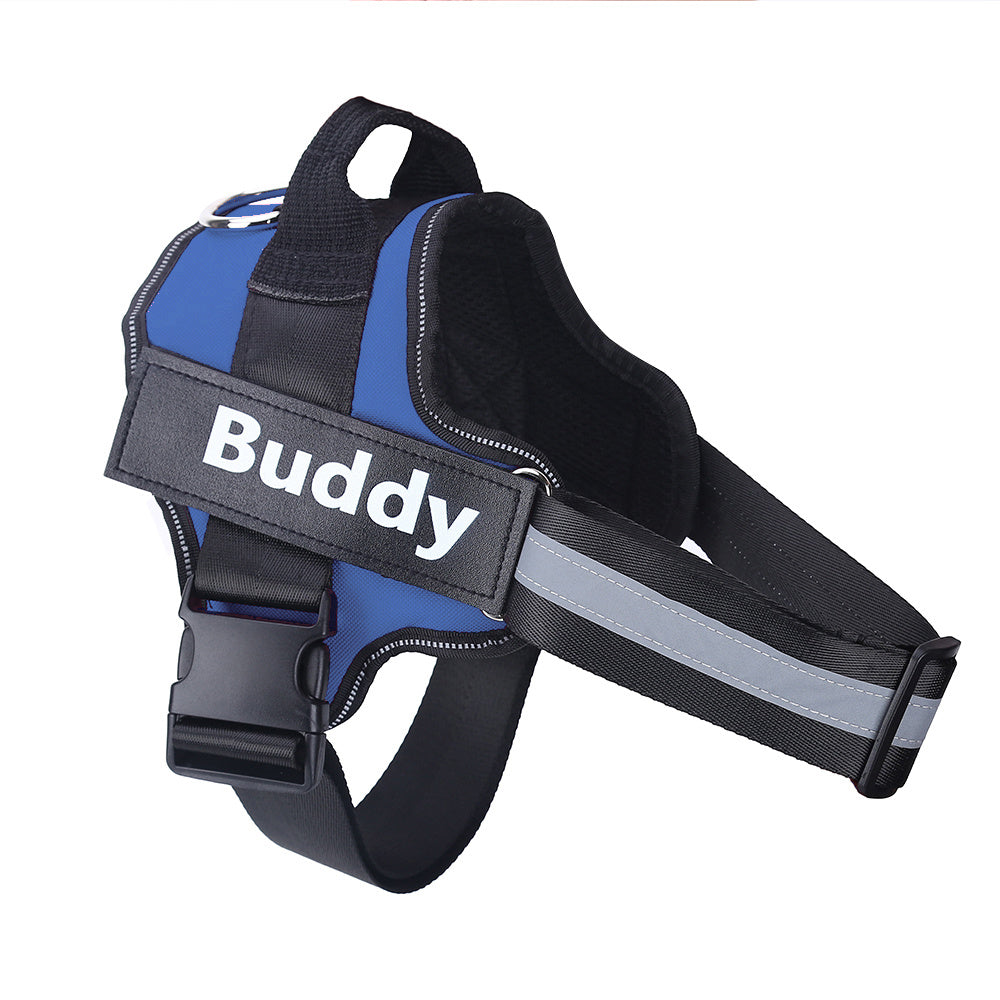 Custom No Pull Dog Harness – Safe, Comfy & Reflective Fit - Black & Elva