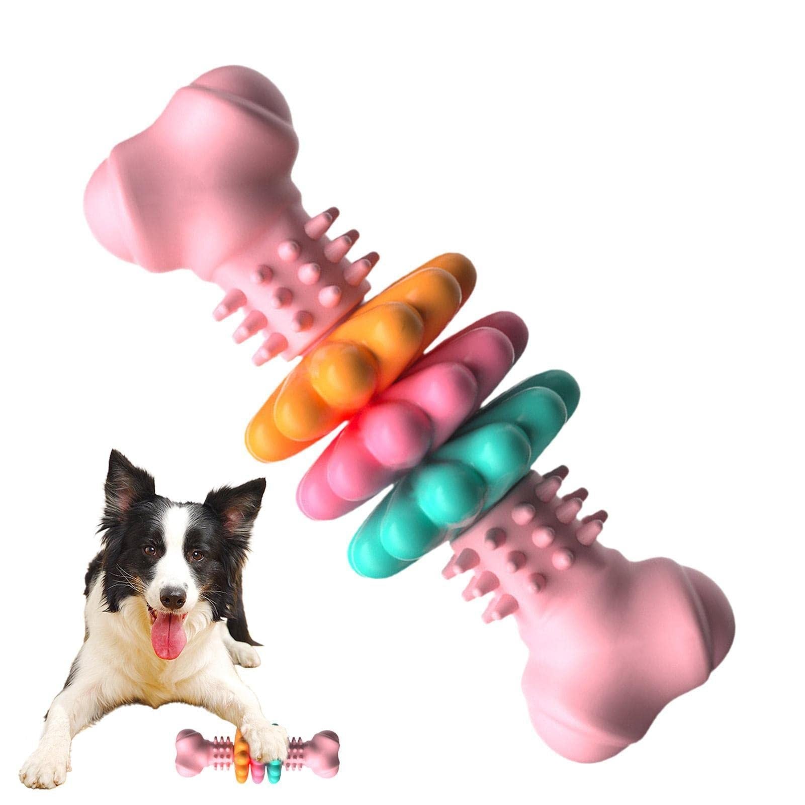 Indestructible Dog Chew Bone – TPR Teeth Cleaning Toy for Aggressive Chewers - Black & Elva