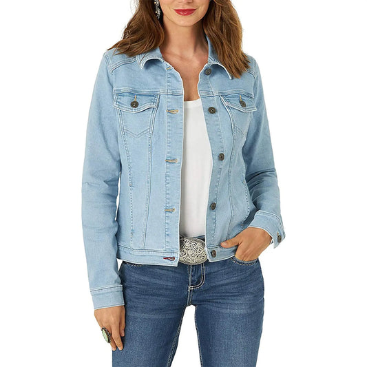 Denim Coat Women's Slim Jacket - Black & Elva