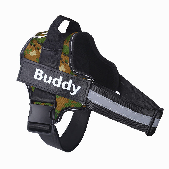 Custom No Pull Dog Harness – Safe, Comfy & Reflective Fit - Black & Elva