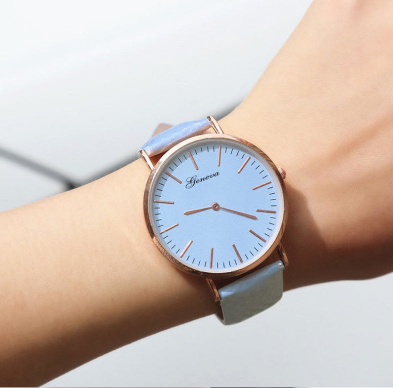 Simple Scale Temperature-sensitive Color-changing Watch - Black & Elva
