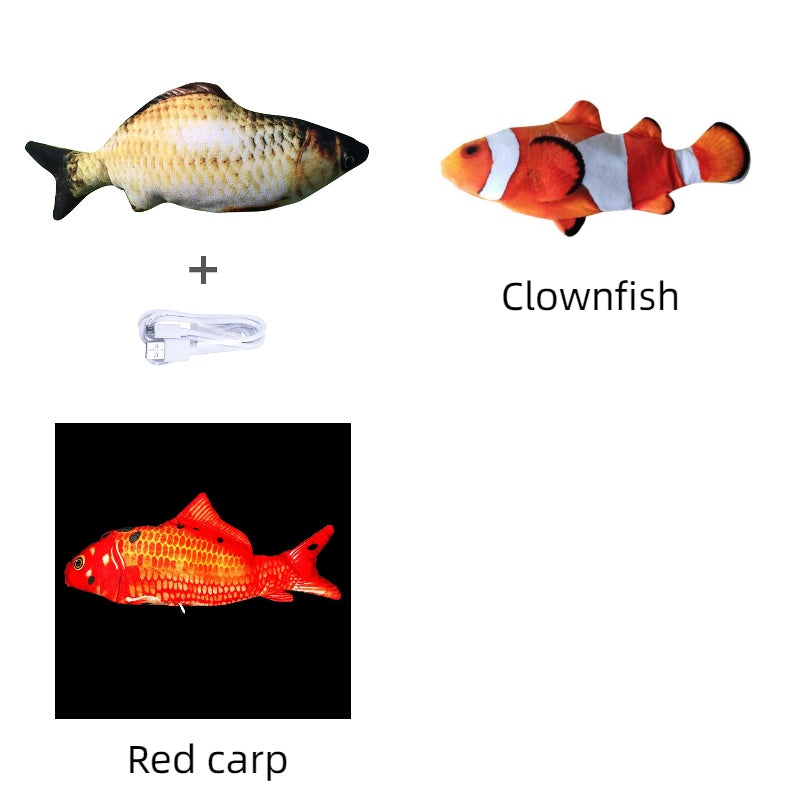 Without Cat Nip Version - Electric Jumping Fish Simulation Electric Fish Toy - Black & Elva