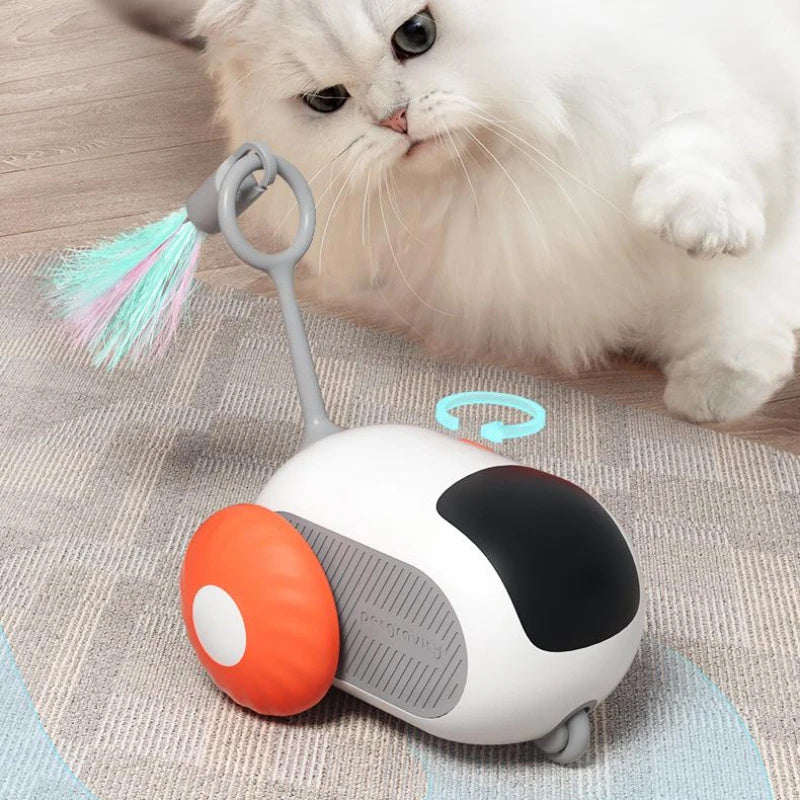 Remote Control Cat Toy – Smart USB Interactive Car for Chasing Fun - Black & Elva