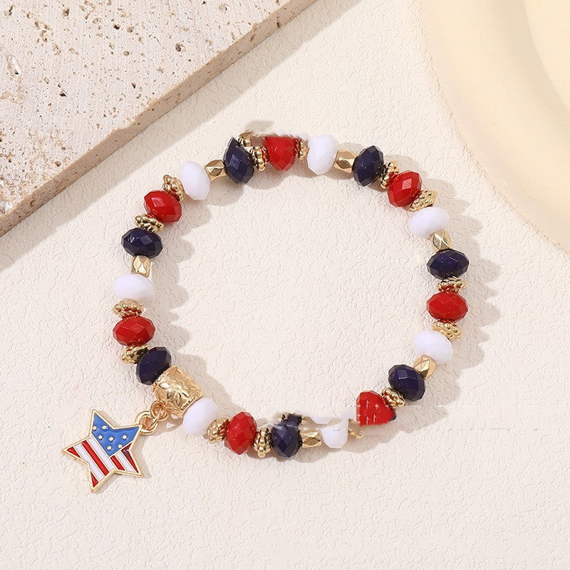 Love Five-pointed Star Crystal Bracelet - Black & Elva