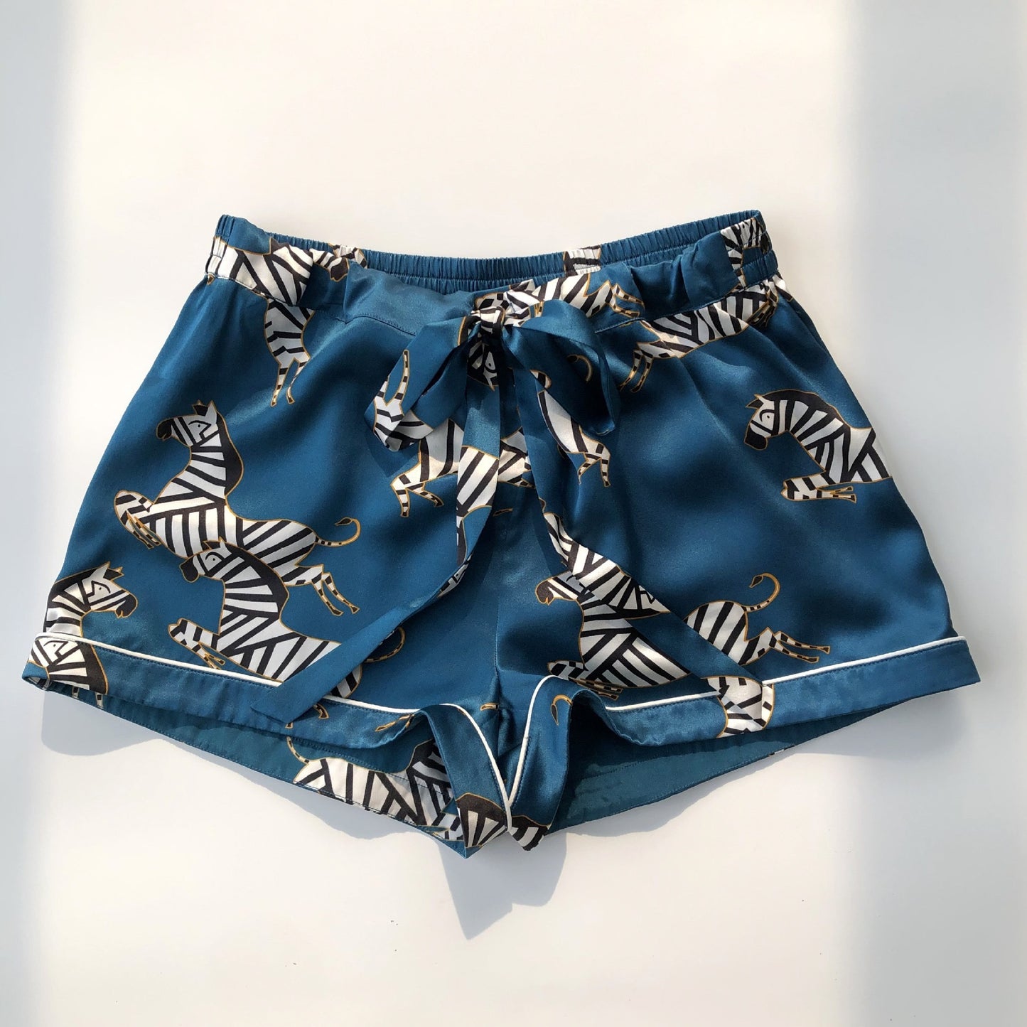Pajama silk top shorts trousers - Black & Elva