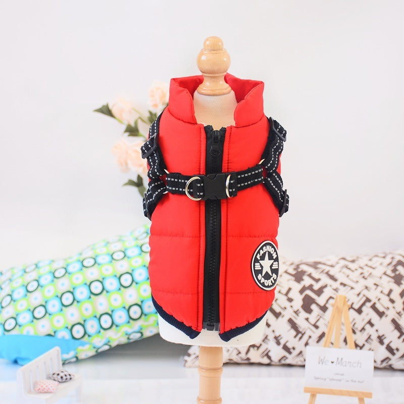 Waterproof Winter Dog Coat with Harness – Warm Jacket for Small & Large Dogs - Black & Elva