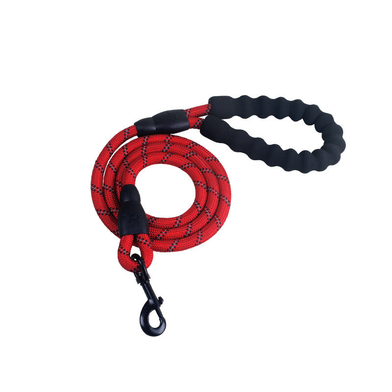 Reflective Nylon Dog Leash – Durable Rope for Walking & Training - Black & Elva