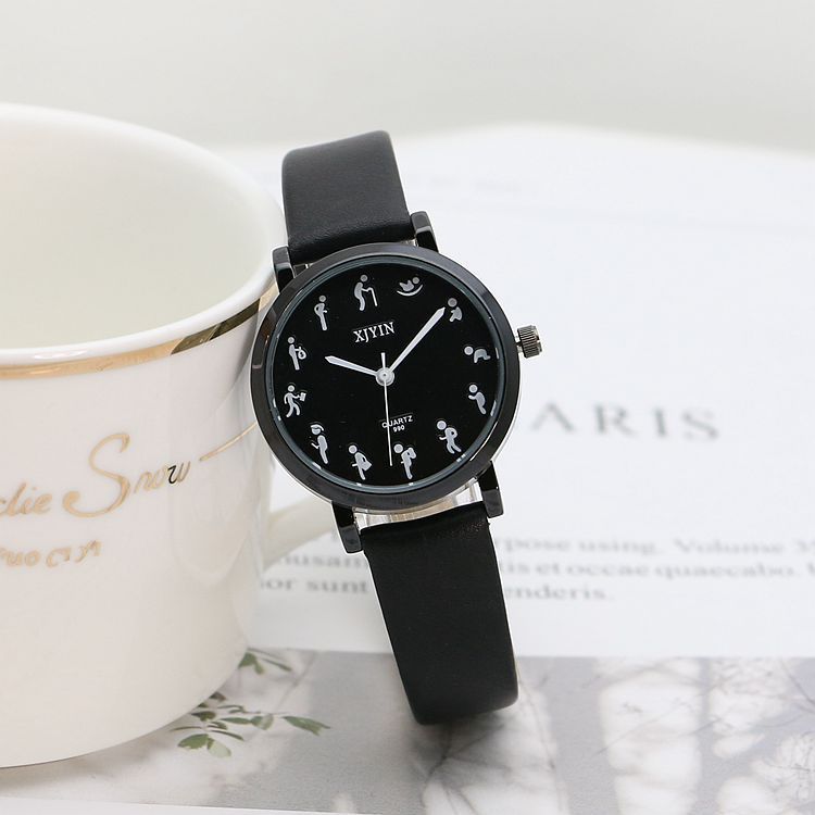 Mori Personality Scale Quartz Watch Fashion Small Kit Men And Women - Black & Elva