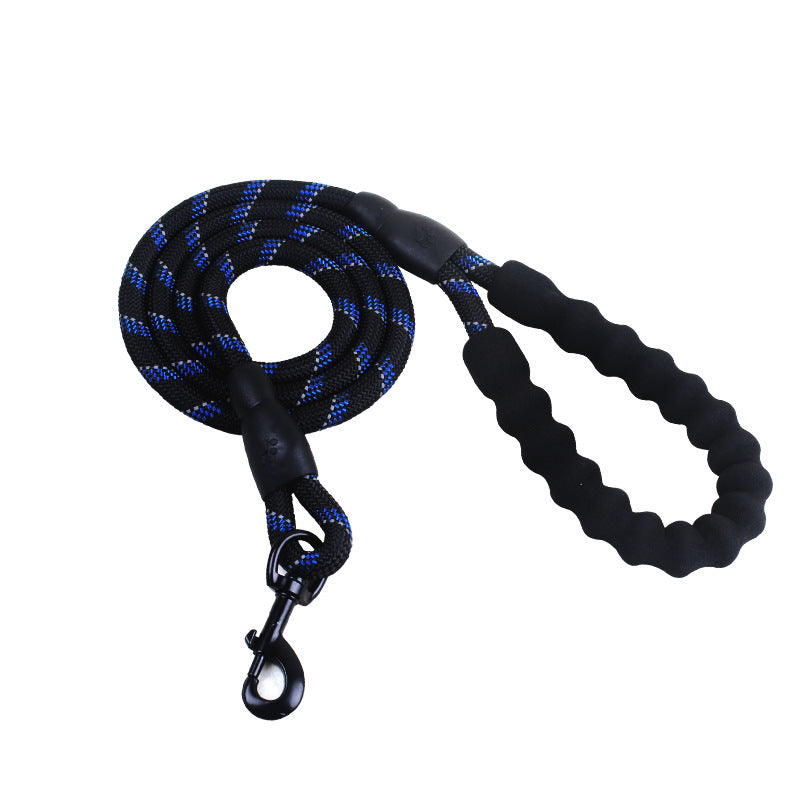 Reflective Nylon Dog Leash – Durable Rope for Walking & Training - Black & Elva
