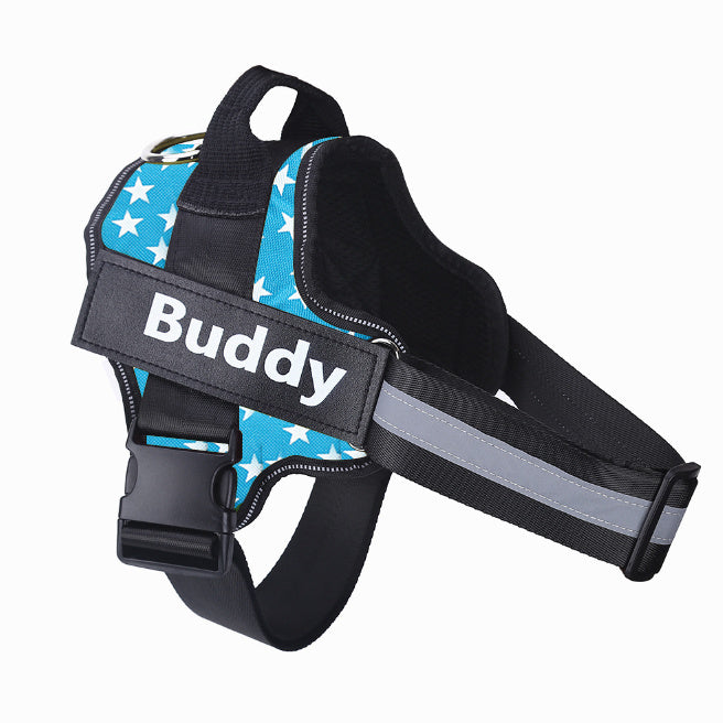 Custom No Pull Dog Harness – Safe, Comfy & Reflective Fit - Black & Elva